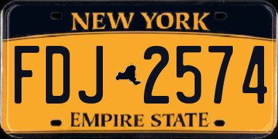 NY license plate FDJ2574