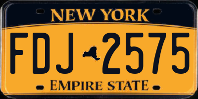 NY license plate FDJ2575