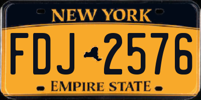 NY license plate FDJ2576
