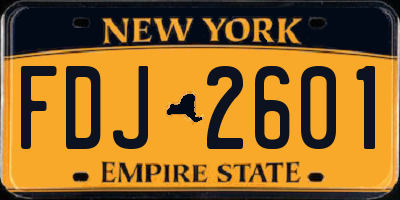 NY license plate FDJ2601