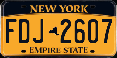 NY license plate FDJ2607