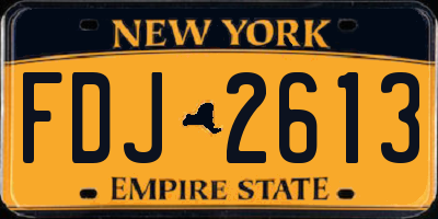 NY license plate FDJ2613