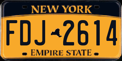 NY license plate FDJ2614