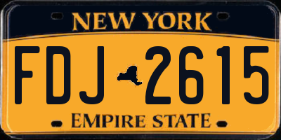 NY license plate FDJ2615