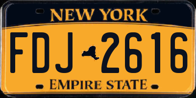 NY license plate FDJ2616
