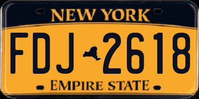 NY license plate FDJ2618