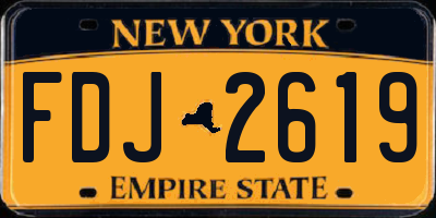 NY license plate FDJ2619