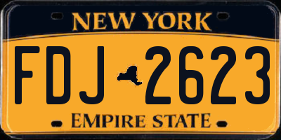 NY license plate FDJ2623