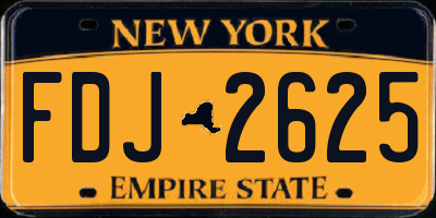 NY license plate FDJ2625