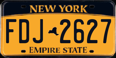 NY license plate FDJ2627