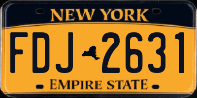 NY license plate FDJ2631