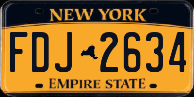 NY license plate FDJ2634