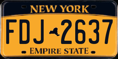 NY license plate FDJ2637