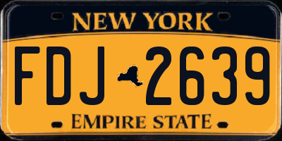 NY license plate FDJ2639