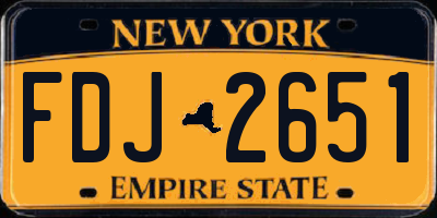 NY license plate FDJ2651