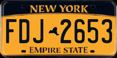 NY license plate FDJ2653