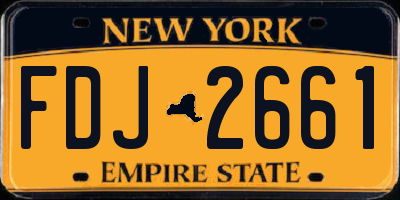 NY license plate FDJ2661