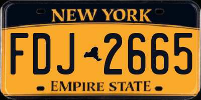 NY license plate FDJ2665