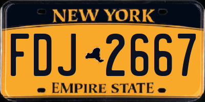 NY license plate FDJ2667