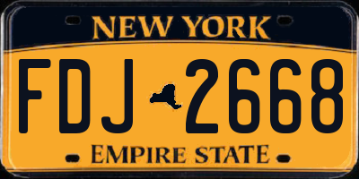 NY license plate FDJ2668