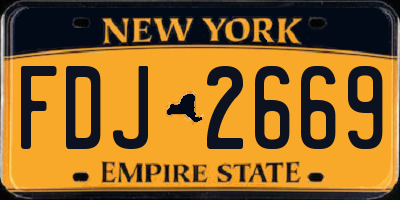 NY license plate FDJ2669