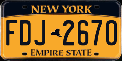 NY license plate FDJ2670