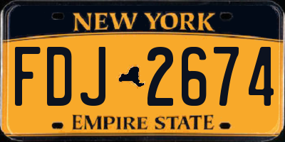 NY license plate FDJ2674