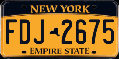 NY license plate FDJ2675