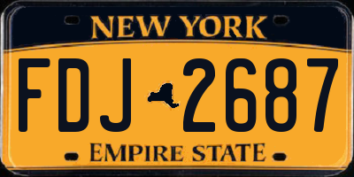 NY license plate FDJ2687
