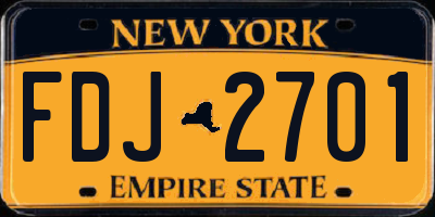 NY license plate FDJ2701