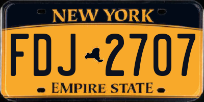 NY license plate FDJ2707