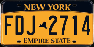 NY license plate FDJ2714
