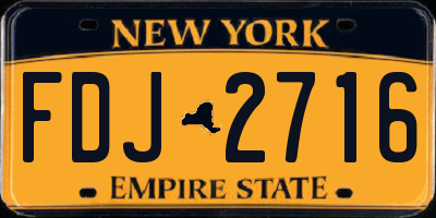 NY license plate FDJ2716