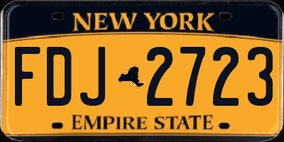 NY license plate FDJ2723