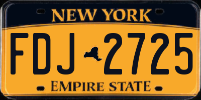 NY license plate FDJ2725