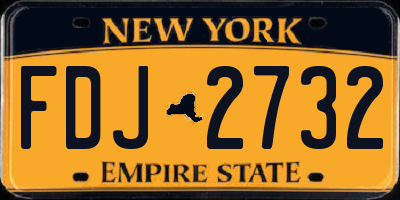 NY license plate FDJ2732