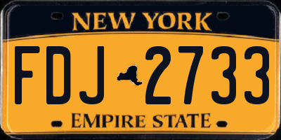 NY license plate FDJ2733