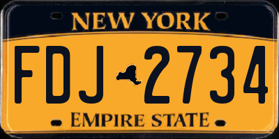 NY license plate FDJ2734