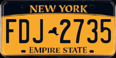 NY license plate FDJ2735