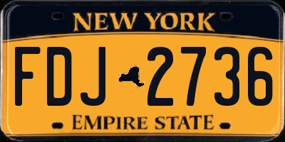 NY license plate FDJ2736