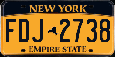 NY license plate FDJ2738
