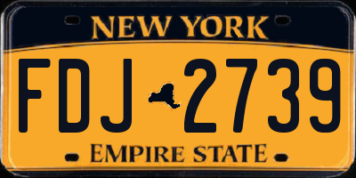 NY license plate FDJ2739