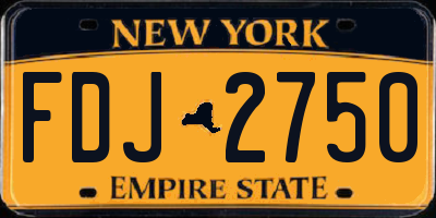 NY license plate FDJ2750