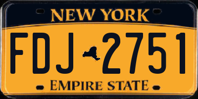 NY license plate FDJ2751