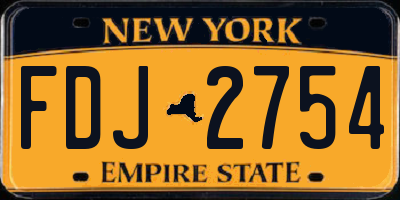 NY license plate FDJ2754