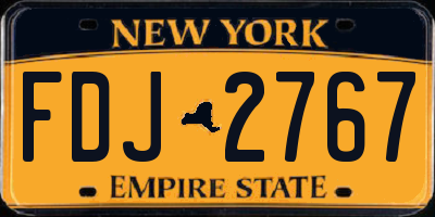NY license plate FDJ2767