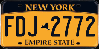 NY license plate FDJ2772