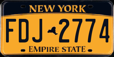 NY license plate FDJ2774