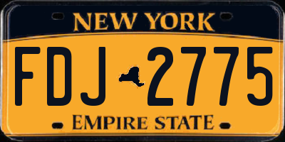 NY license plate FDJ2775