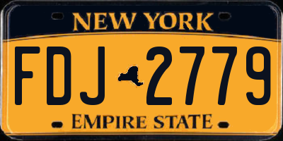NY license plate FDJ2779